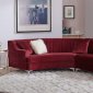 MS2071 Sectional Sofa in Burgundy Velvet by VImports