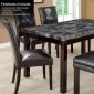 Espresso Finish Modern Dining Table w/Faux Marble Top & Options