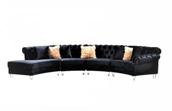 LCL-002 Sectional Sofa in Black Velvet [BDSS-LCL-002 Black]