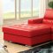 Floria Sectional Sofa CM6122RD in Red Bonded Leather Match