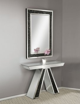 Noor Console Table & Mirror Set 90250 in Mirror by Acme [AMCT-90250-Noor]