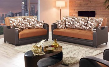 Mobetto Sofa Bed Convertible in Terra Cotta Fabric by Mobista [MTSB-Mobetto Terra Cotta]