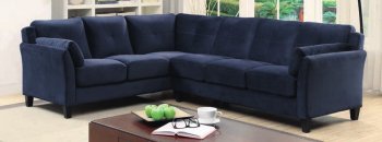 Peever II Sectional Sofa CM6368NV in Navy Flannelette Fabric [FASS-CM6368NV Peever II]