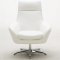 Orange, Brown or Off White Top Grain Leather Modern Swivel Chair