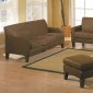 Mocha Microfiber Stylish Modern Sofa w/Wooden Legs