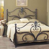 Antique Style Bed with Scroll Design