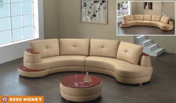 8090 Sectional Sofa in Honey Bonded Leather by American Eagle [AESS-8090 Honey]