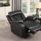 Avery Motion Sofa 645 in Black Bonded Leather w/Optional Items