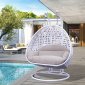 Wicker Hanging Egg Swing Chair ESC57WBG-C by LeisureMod w/Cover