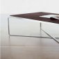 Options of Black Glass or Wenge Wood Top Modern Coffee Table