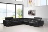 Lyon Sectional Sofa 911B in Black Full Leather by VIG