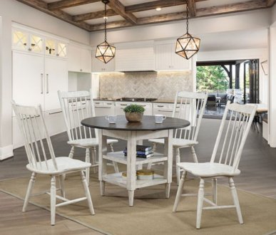 Ann Lee 5Pc Round Dining Table Set CM3754RT in Antique White