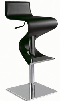 Stainless Steel Base & Black Vinyl Seat Set of 2 Swivel Barstool [CYBA-0833-Black]