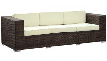 Daytona Outdoor Patio Sofa in Brown/White by Modway [MWOUT-Daytona]