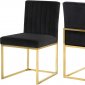 Giselle Dining Chair 778 Set of 2 Black Velvet Fabric - Meridian