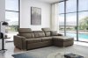 1822 Sectional Sofa in Grayish Brown Taupe Leather by ESF w/Bed