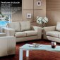 White Tufted Faux Leather Modern Sofa & Loveseat Set