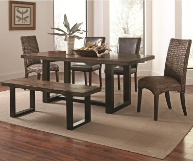 Westbrook Dining Table 121641 Coaster w/Optional Wooven Chairs