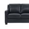 Presley Sofa & Loveseat Set Leather Italia in Black w/Options