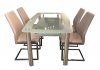 Cafe408 441408 Dining Table w/Glass Top & Metal Legs by New Spec