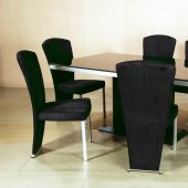 Black Glass Top Modern Elegant Dining Table w/Optional Chairs