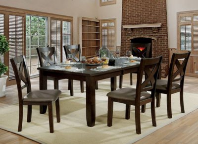 Josie 7Pc Dining Set CM3857T in Brown Cherry w/Options