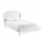 Mira Upholstered Platform Queen Bed in White Velvet by Modway