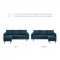 Revive Sectional Sofa in Azure Fabric by Modway