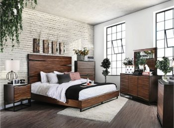 Fulton 5Pc Bedroom Set CM7363 in Dark Walnut & Oak w/Options [FABS-CM7363-Fulton]