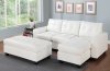 2513 Sectional Sofa Set in White Bonded Leather Match PU