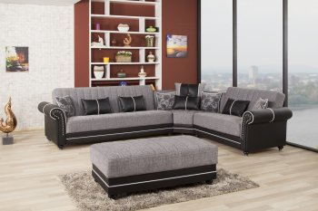 Royal Home Sectional Sofa in Gray Fabric by Casamode [CMSS-Royal Home Gray]