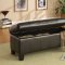 Clair Storage Bench 471PU in Dark Brown by Homelegance