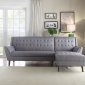 Watonga Sectional Sofa 53850 in Light Gray Linen Fabric by Acme