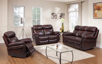 Leather Italia Joplin Sofa & Loveseat Set in Brown w/Options [LIS-E2117-JOPLIN-PWR-R-1081LV]