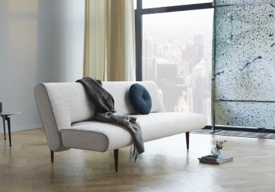 Unfurl Sofa Bed in Blida Sand Grey 612 Fabric by Innovation