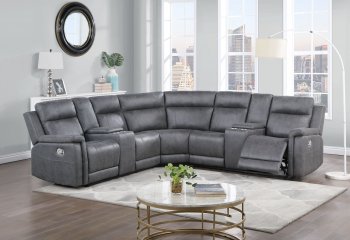 U1797 Motion Sectional Sofa in Gray/Beige by Global [GFSS-U1797 Greige]