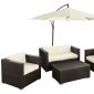 Concord Patio Sofa 5Pc Set in Espresso/White by Modway