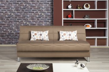 Eco Plus Sofa Bed in Brown Fabric by Casamode [CMSB-Eco Plus Brown]