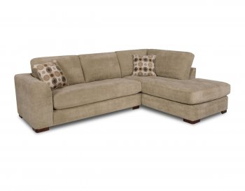 Light Brown Fabric Modern Lush Bamboo Sectional Sofa w/Options [ALSS-277 Lush Bamboo]