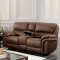 Helga Motion Sofa CM6595 in Brown Fabric-Like Leatherette