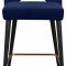 Kelly Counter Stool 791 Set of 2 Navy Velvet Fabric by Meridian