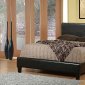 Dark Chocolate Brown Contemporary Bed with Bycast Leather Design