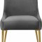 Owen Dining Chair 744 Set of 2 Grey Velvet Fabric by Meridian