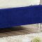 Candace Upholstered Bed in Navy Velvet Fabric by Meridian