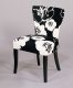 Black & White Floral Fabric Set of 2 Modern Applause Chairs