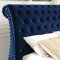 Noella CM7128NV Luxury Bed in Navy Fabric Upholstery