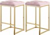 Nicola Counter Stool 906 Set of 2 Pink Velvet Fabric -Meridian