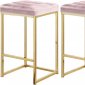 Nicola Counter Stool 906 Set of 2 Pink Velvet Fabric -Meridian