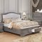 Merida Bedroom CM7504GY in Gray w/Fabric Headboard & Options