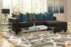 3002 Sectional Sofa in Charcoal Black Chenille Fabric